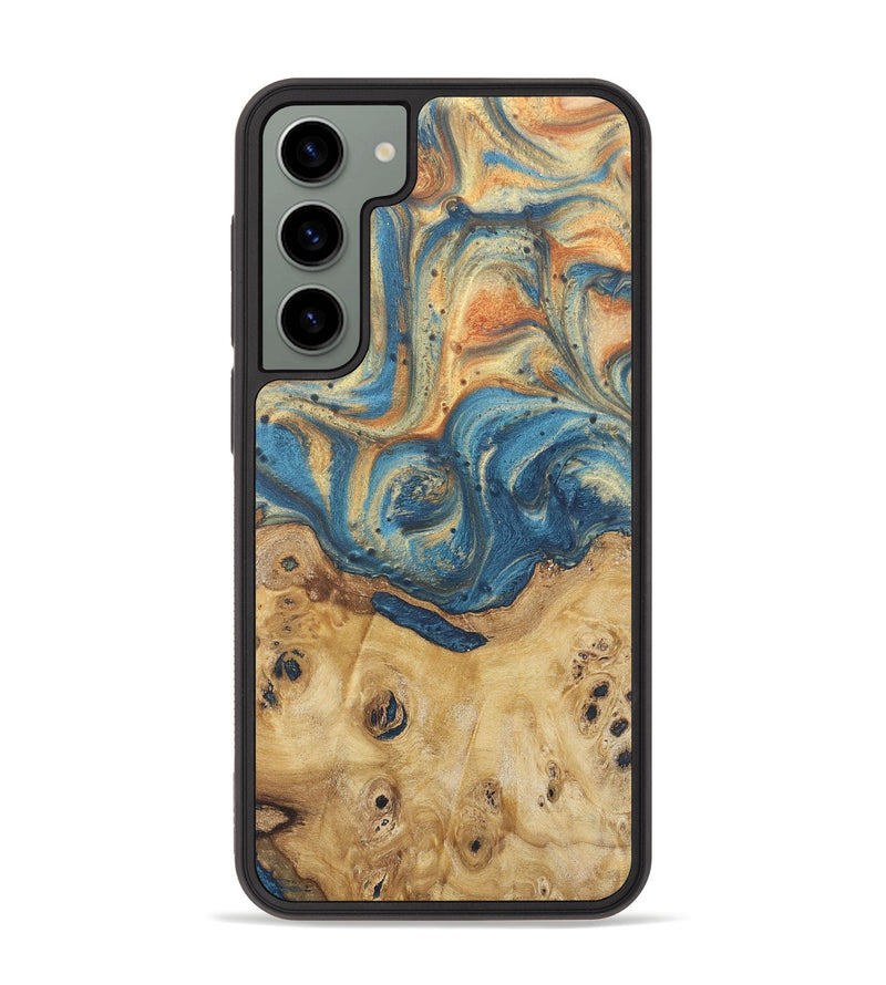 Galaxy S23 Plus Wood Phone Case - Shaun (Teal & Gold, 724240)