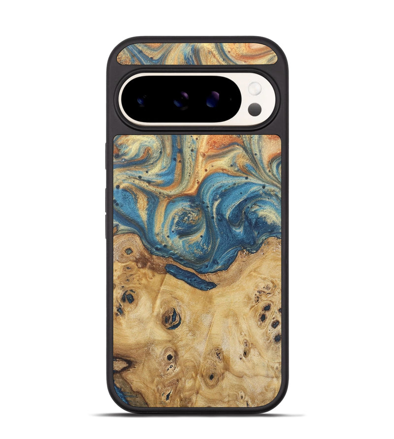 Pixel 9 Wood Phone Case - Shaun (Teal & Gold, 724240)