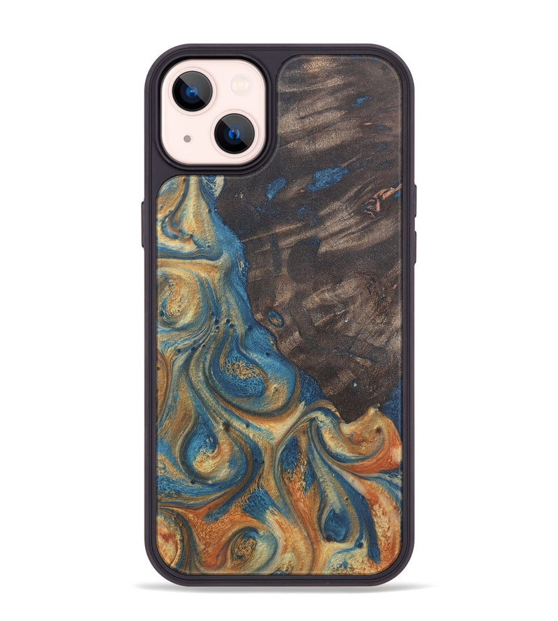 iPhone 14 Plus Wood Phone Case - Giuliana (Teal & Gold, 724241)