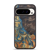 Pixel 9 Wood Phone Case - Giuliana (Teal & Gold, 724241)