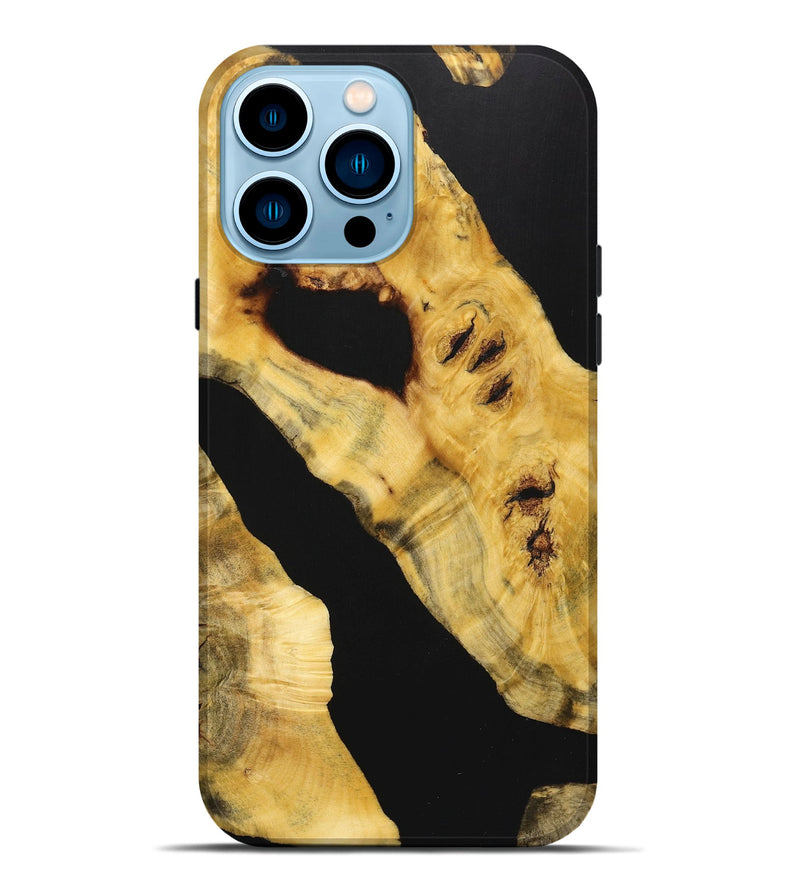 iPhone 14 Pro Max Wood Live Edge Phone Case - Ryan (Pure Black, 724250)