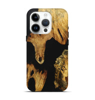 iPhone 15 Pro Wood Live Edge Phone Case - Jenna (Pure Black, 724252)