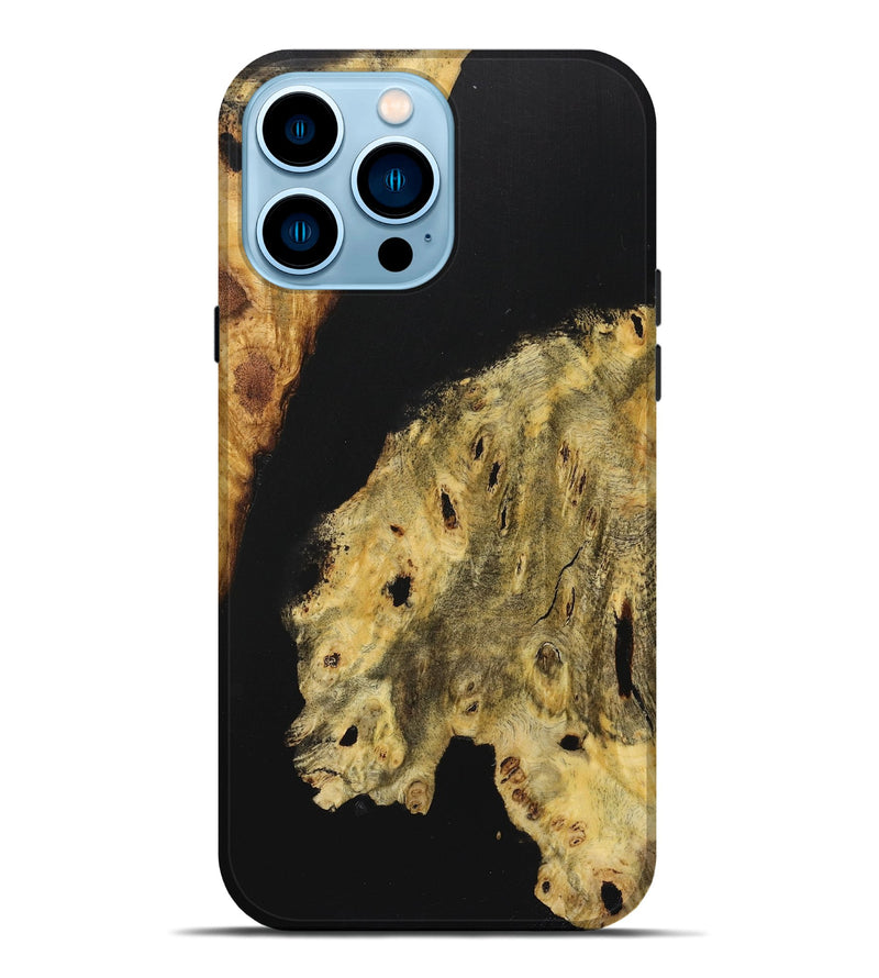 iPhone 14 Pro Max Wood Live Edge Phone Case - Melanie (Pure Black, 724253)