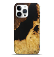 iPhone 15 Pro Max Wood Live Edge Phone Case - Tamara (Pure Black, 724254)