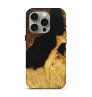 iPhone 16 Pro Wood Live Edge Phone Case - Tamara (Pure Black, 724254)