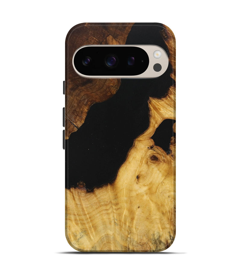 Pixel 9 Pro Wood Live Edge Phone Case - Tamara (Pure Black, 724254)