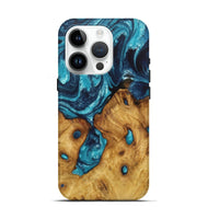 iPhone 15 Pro Wood Live Edge Phone Case - Peyton (Blue, 724255)