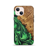 iPhone 13 mini Wood Live Edge Phone Case - Edna (Green, 724266)