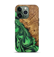 iPhone 13 Pro Wood Live Edge Phone Case - Edna (Green, 724266)