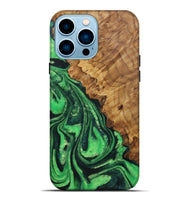 iPhone 14 Pro Max Wood Live Edge Phone Case - Edna (Green, 724266)