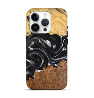 iPhone 15 Pro Wood Live Edge Phone Case - Jorge (Black & White, 724269)