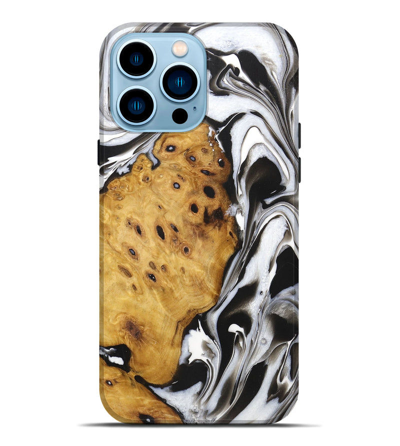 iPhone 14 Pro Max ResinArt Live Edge Phone Case - Kellen (Black & White, 724295)