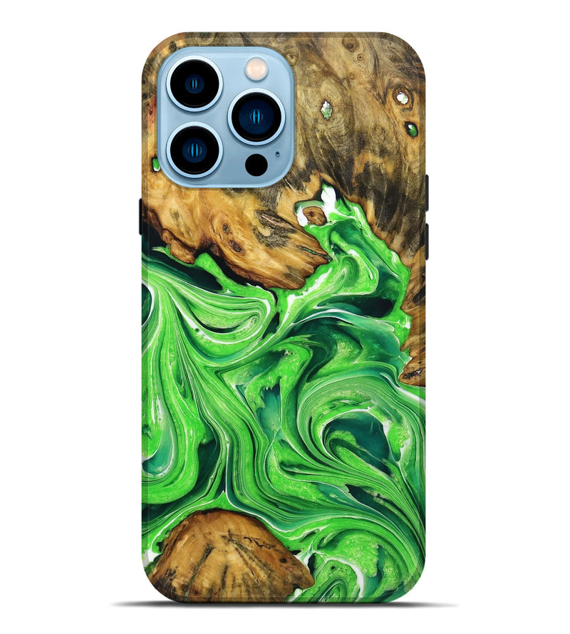 iPhone 14 Pro Max ResinArt Live Edge Phone Case - Isla (Green, 724297)