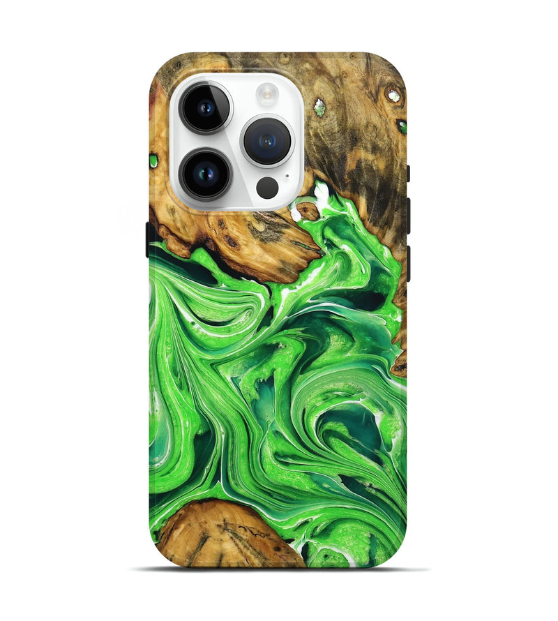 iPhone 15 Pro ResinArt Live Edge Phone Case - Isla (Green, 724297)