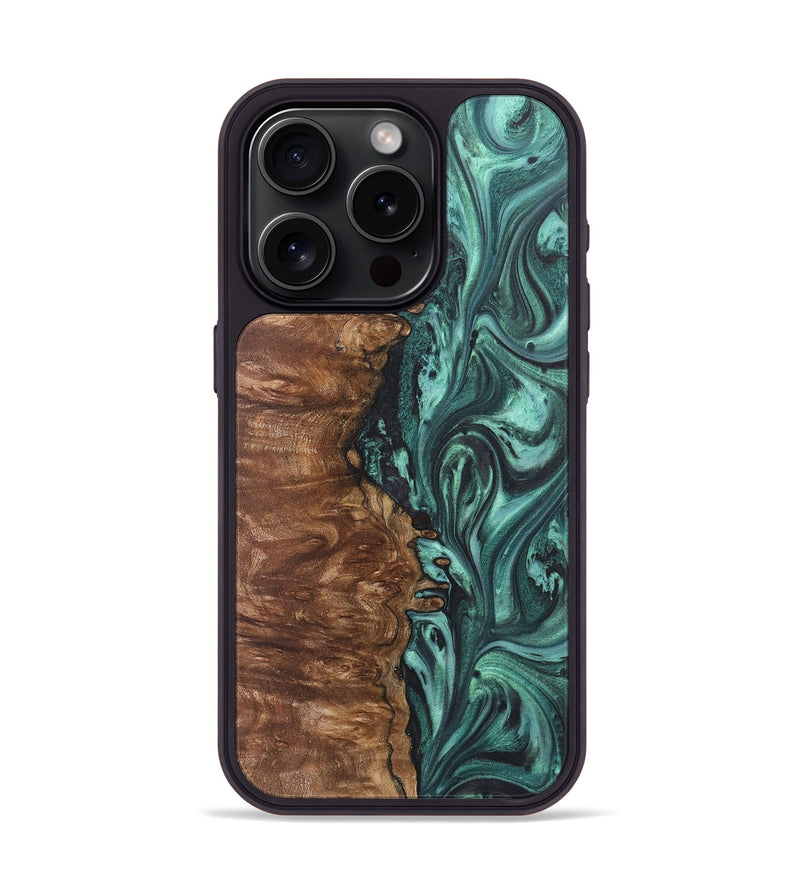 iPhone 15 Pro Wood Phone Case - Kody (Green, 724313)