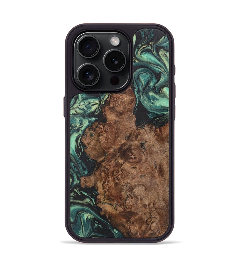 iPhone 15 Pro Wood Phone Case - Matias (Green, 724320)