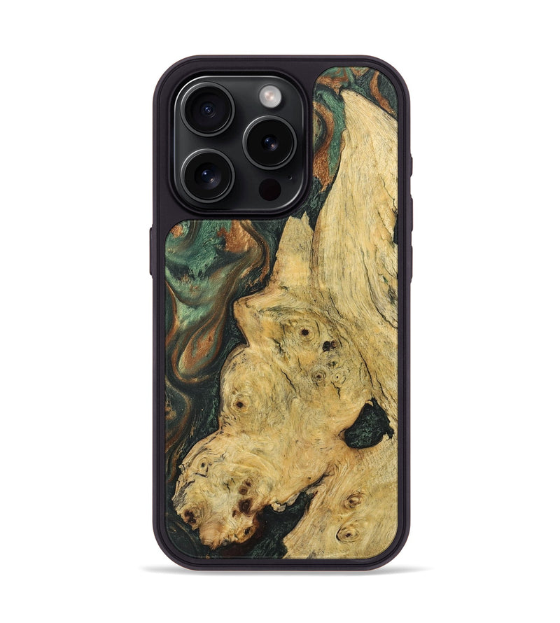 iPhone 15 Pro Wood Phone Case - Maureen (Green, 724322)