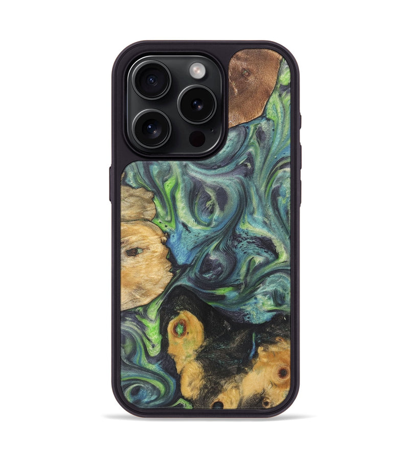 iPhone 15 Pro Wood Phone Case - Ophelia (Green, 724326)