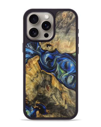 iPhone 15 Pro Max Wood Phone Case - Reed (Blue, 724329)