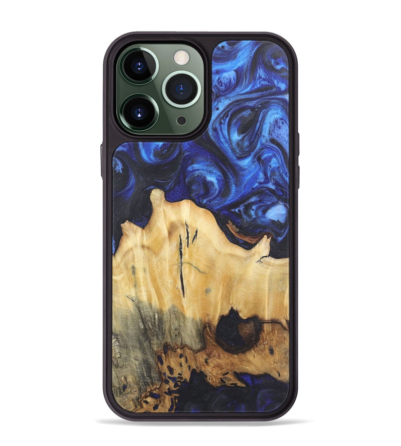 iPhone 13 Pro Max Wood Phone Case - Brielle (Blue, 724336)