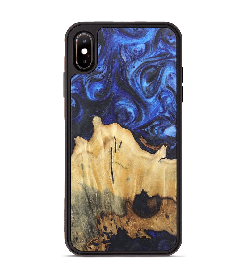 iPhone Xs Max Wood Phone Case - Brielle (Blue, 724336)