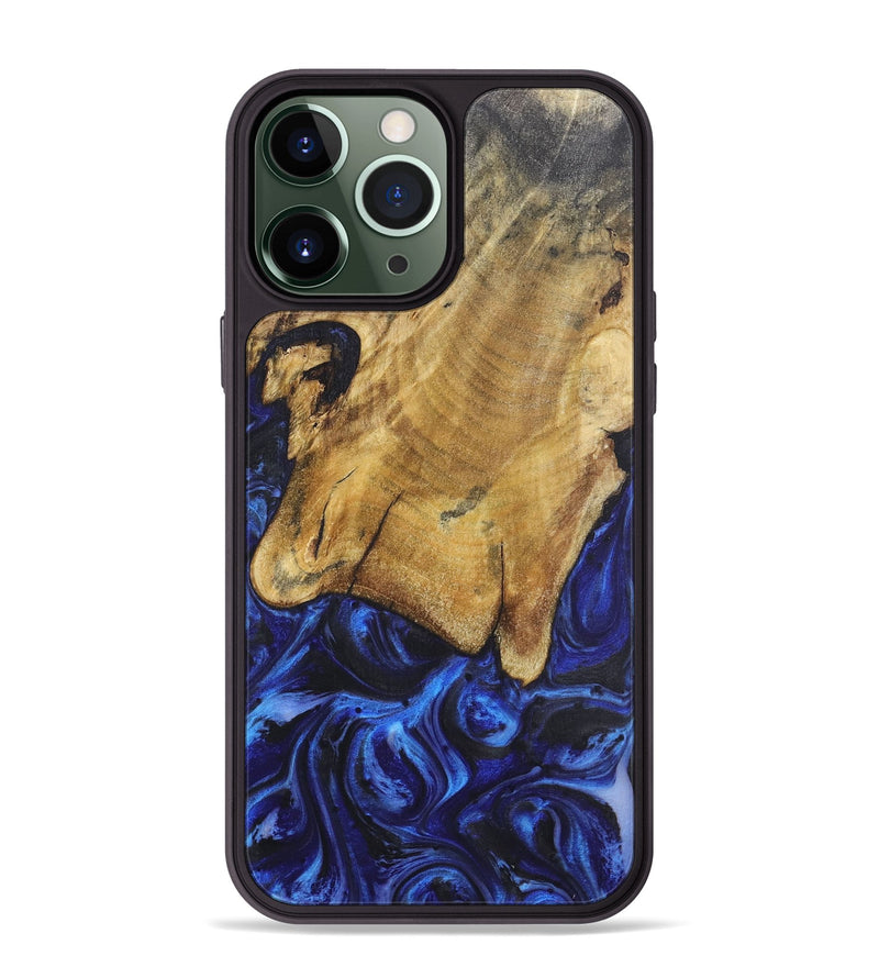 iPhone 13 Pro Max Wood Phone Case - Dena (Blue, 724354)