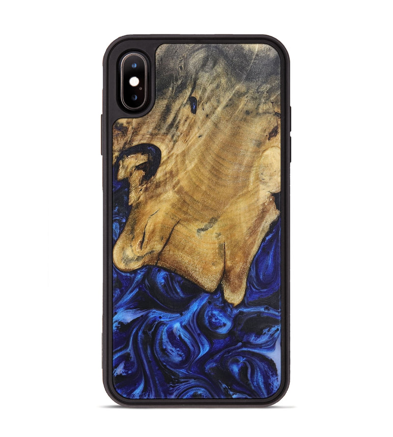 iPhone Xs Max Wood Phone Case - Dena (Blue, 724354)