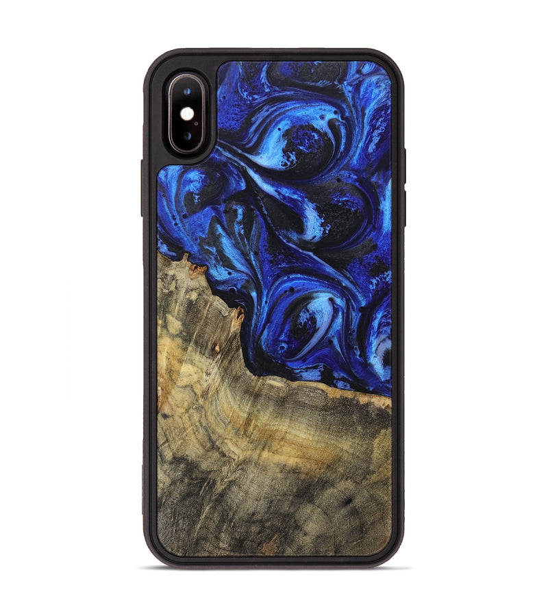 iPhone Xs Max Wood Phone Case - Hailee (Blue, 724357)