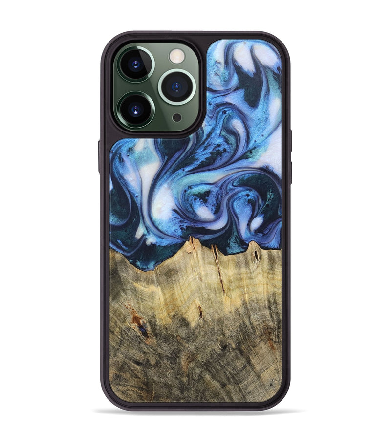 iPhone 13 Pro Max Wood Phone Case - Trenton (Blue, 724378)