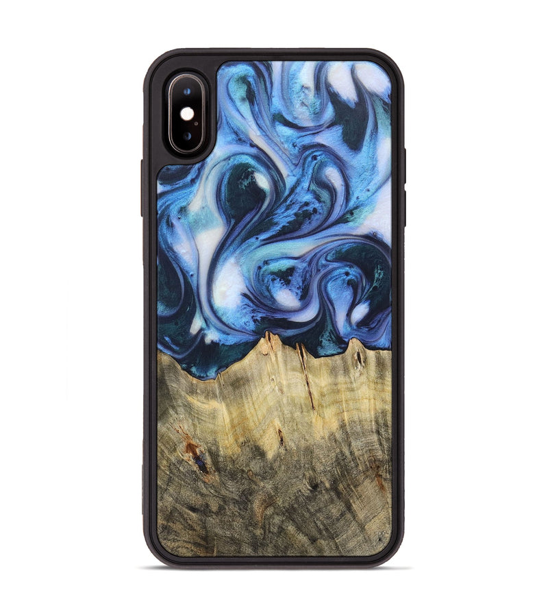 iPhone Xs Max Wood Phone Case - Trenton (Blue, 724378)