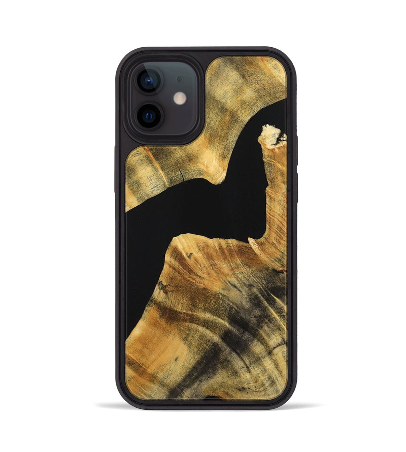 iPhone 12 Wood Phone Case - Neil (Pure Black, 724402)