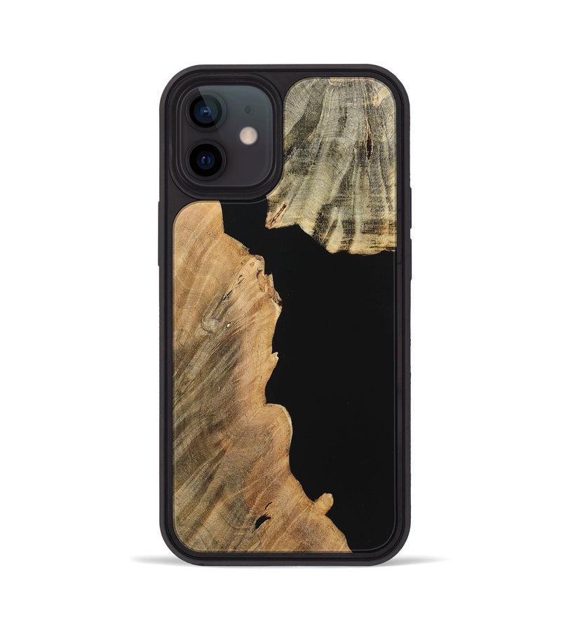 iPhone 12 Wood Phone Case - June (Pure Black, 724403)