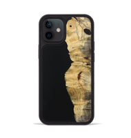 iPhone 12 Wood Phone Case - Helen (Pure Black, 724407)