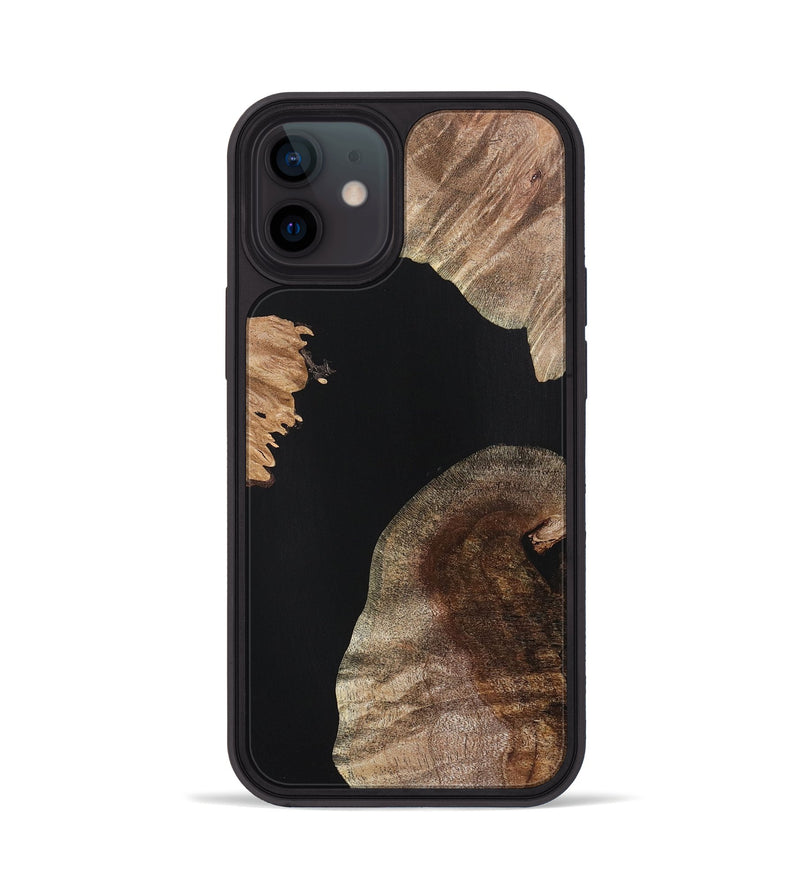 iPhone 12 Wood Phone Case - Addison (Pure Black, 724408)