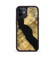 iPhone 12 Wood Phone Case - Jasmine (Pure Black, 724410)