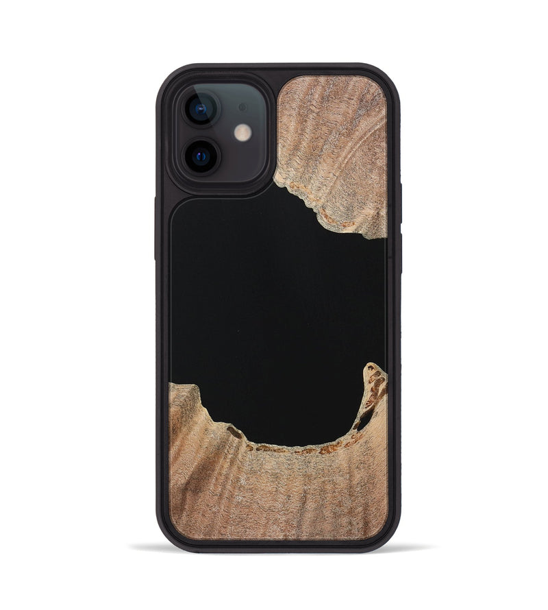 iPhone 12 Wood Phone Case - Tate (Pure Black, 724413)