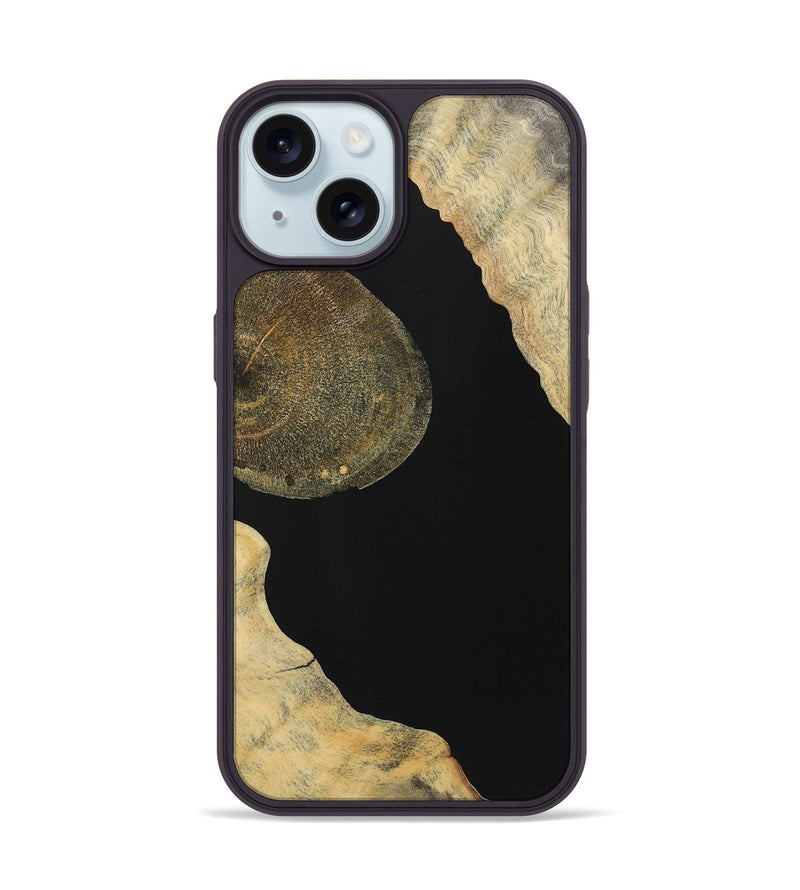 iPhone 15 Wood Phone Case - Clarence (Pure Black, 724414)