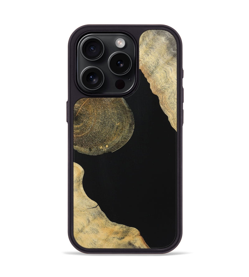 iPhone 15 Pro Wood Phone Case - Clarence (Pure Black, 724414)