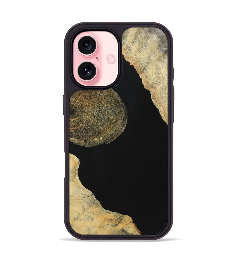 iPhone 16 Wood Phone Case - Clarence (Pure Black, 724414)