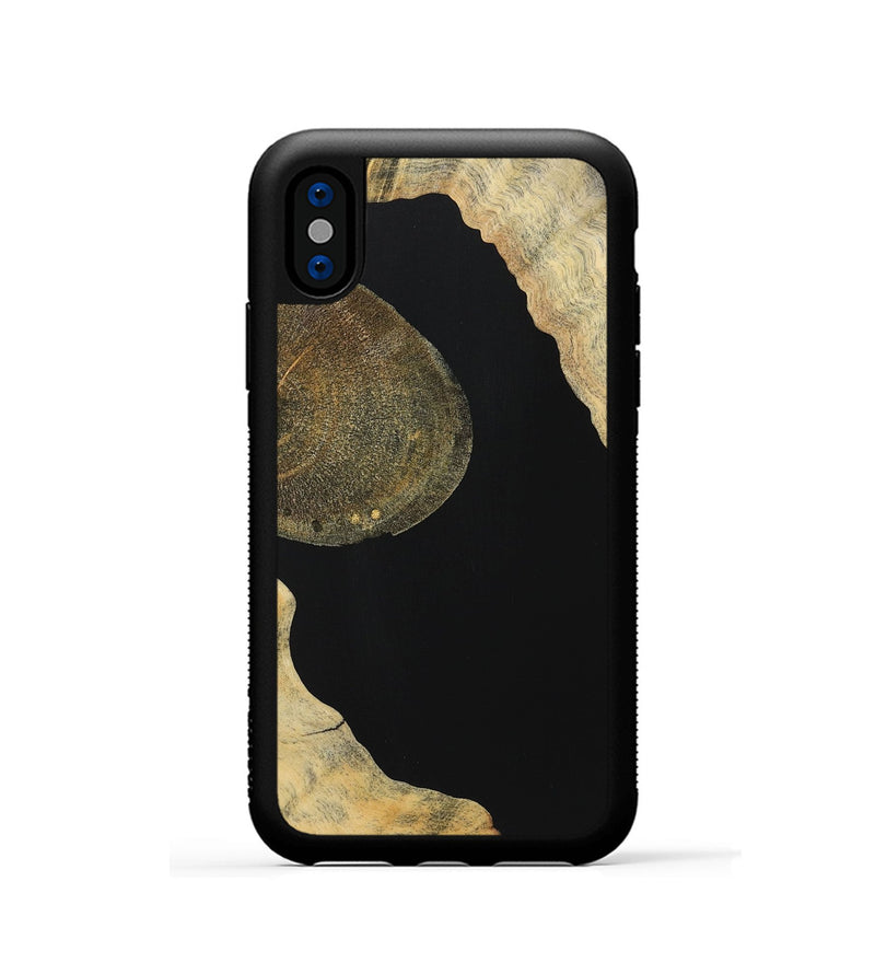 iPhone Xs Wood Phone Case - Clarence (Pure Black, 724414)