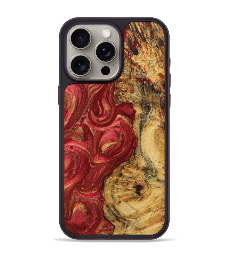 iPhone 15 Pro Max Wood Phone Case - Kaelyn (Red, 724433)