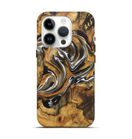 iPhone 15 Pro Wood Live Edge Phone Case - Dixie (Black & White, 724673)