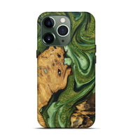 iPhone 13 Pro Wood Live Edge Phone Case - Audrina (Green, 724679)