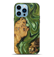 iPhone 14 Pro Max Wood Live Edge Phone Case - Audrina (Green, 724679)