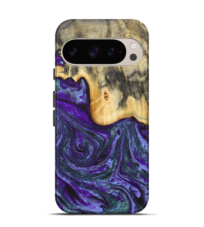 Pixel 9 Pro Wood Live Edge Phone Case - Aliyah (Purple, 724682)