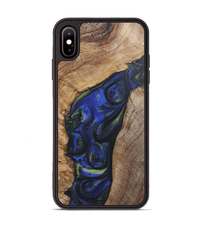 iPhone Xs Max Wood Phone Case - Daisy (Blue, 724728)