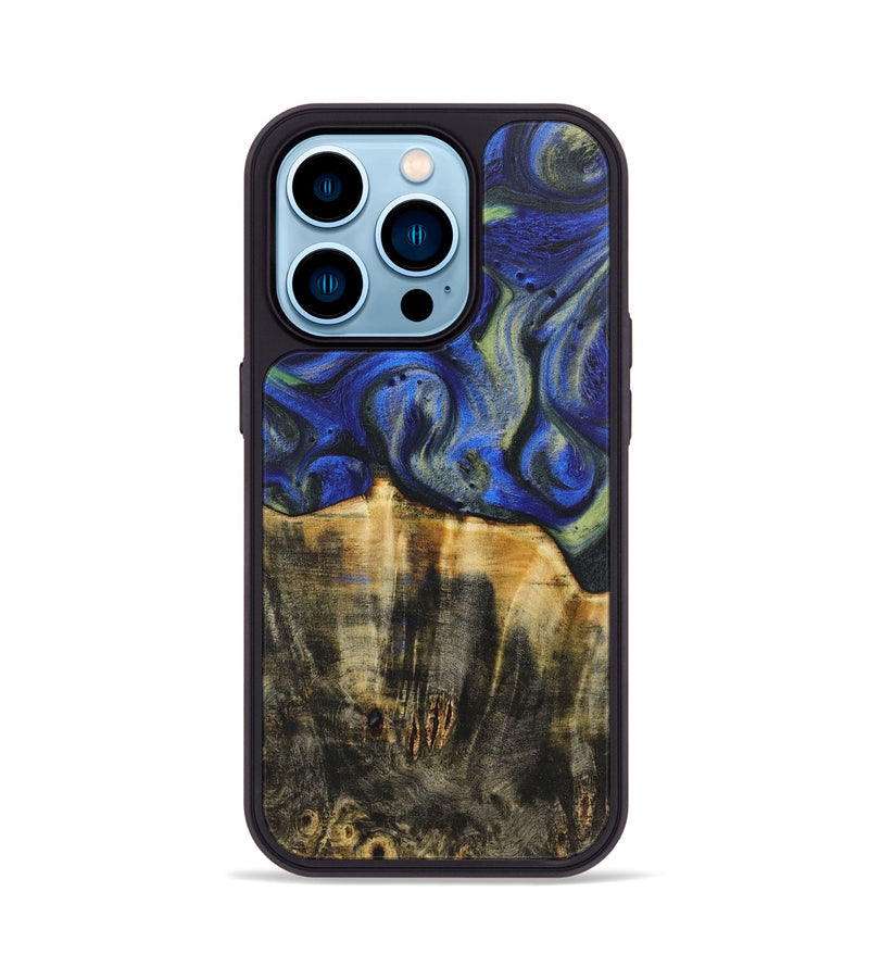 iPhone 14 Pro Wood Phone Case - Lyle (Blue, 724744)