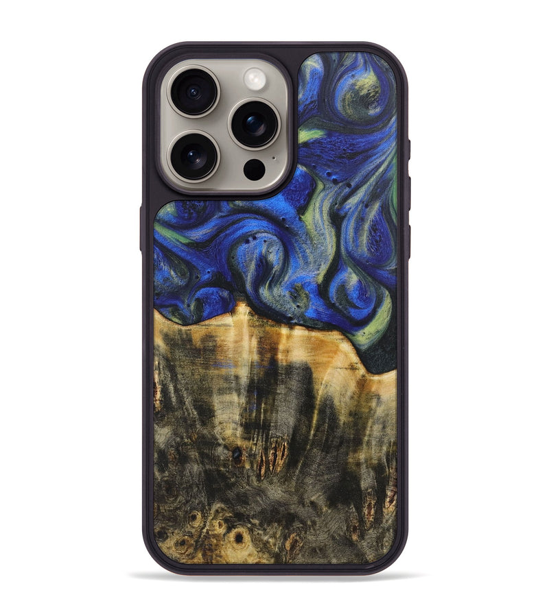 iPhone 15 Pro Max Wood Phone Case - Lyle (Blue, 724744)