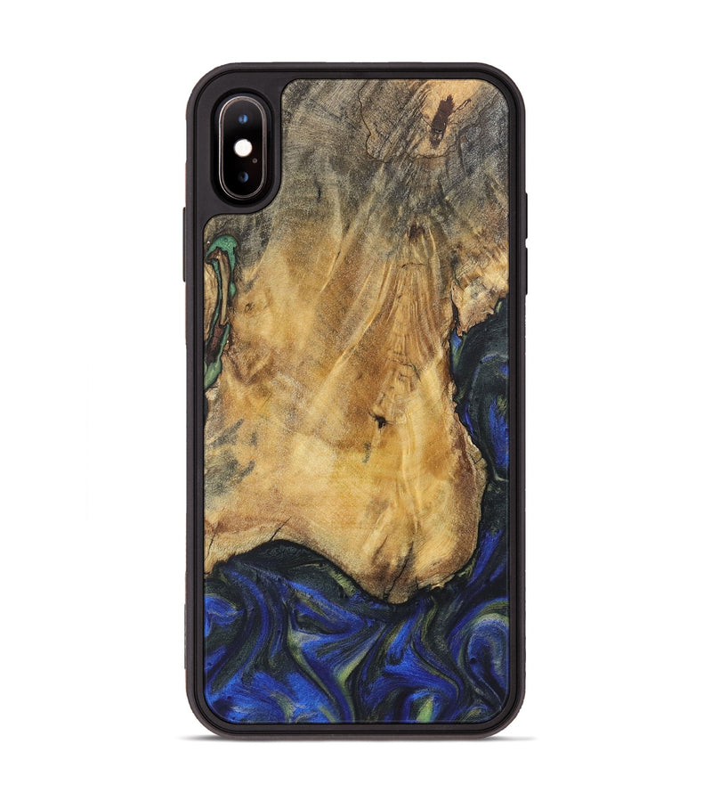 iPhone Xs Max Wood Phone Case - Opal (Blue, 724745)