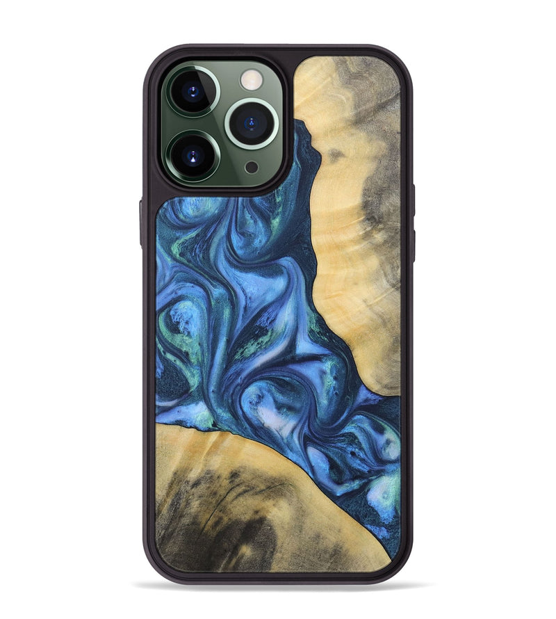 iPhone 13 Pro Max Wood Phone Case - Dewey (Blue, 724747)